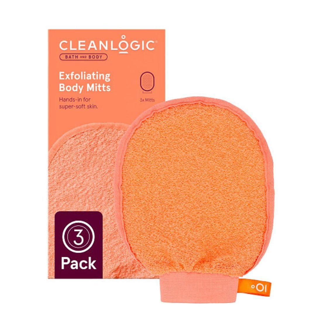Cleanlogic Bath & Body Exfoliating Face & Body Grooming Mitt, Assorted Colors, 3 Count Beauty & Personal Care Cleanlogic