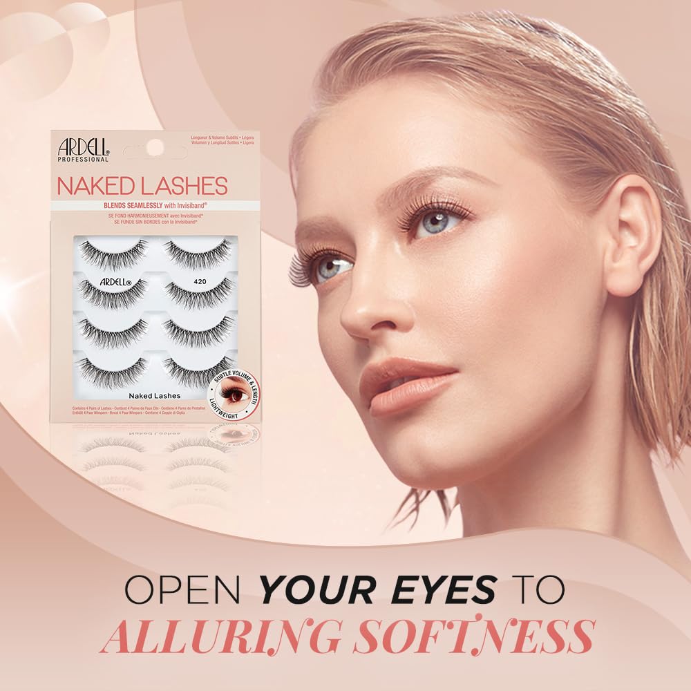 Ardell Naked Lashes 420 Multipack, Lightweight Natural Look, Invisiband for Comfort, Perfect for Everyday Wear, 4-Pairs, 1-Pack Beauty & Personal Care Ardell