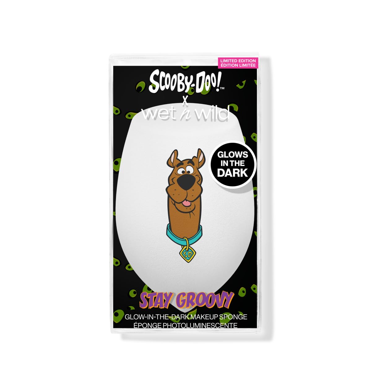 wet n wild Scooby-Doo Glow-in-the-Dark Makeup Sponge, Teardrop Shape for Seamless, Full Coverage, Cruelty-Free & Vegan - Stay Groovy Beauty & Personal Care wet n wild