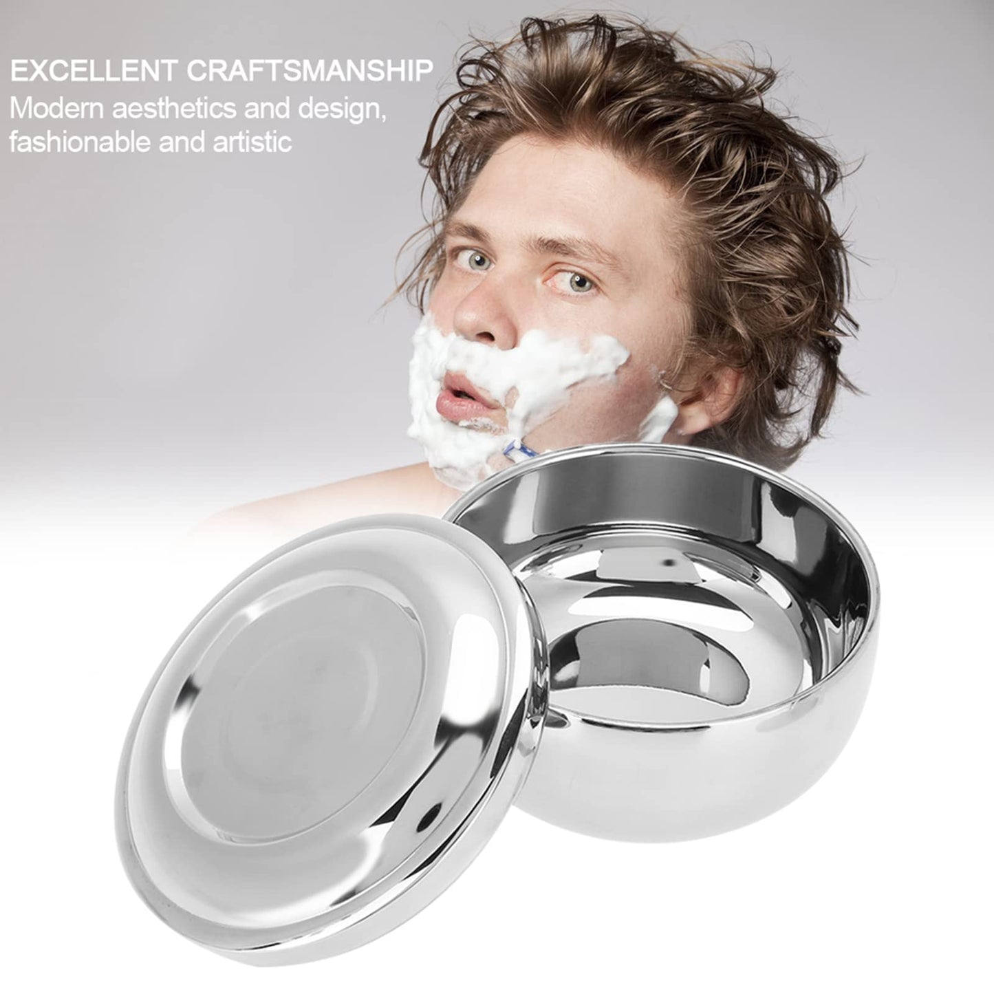Semme Shaving Bowl For Men, Men Stainless Steel Shaving Soap Bowl with Lid,Shaving Soap Bowl,Shaving Mug Container,Easier to Lather,Fits Most Soaps Beauty and Personal Care Semme