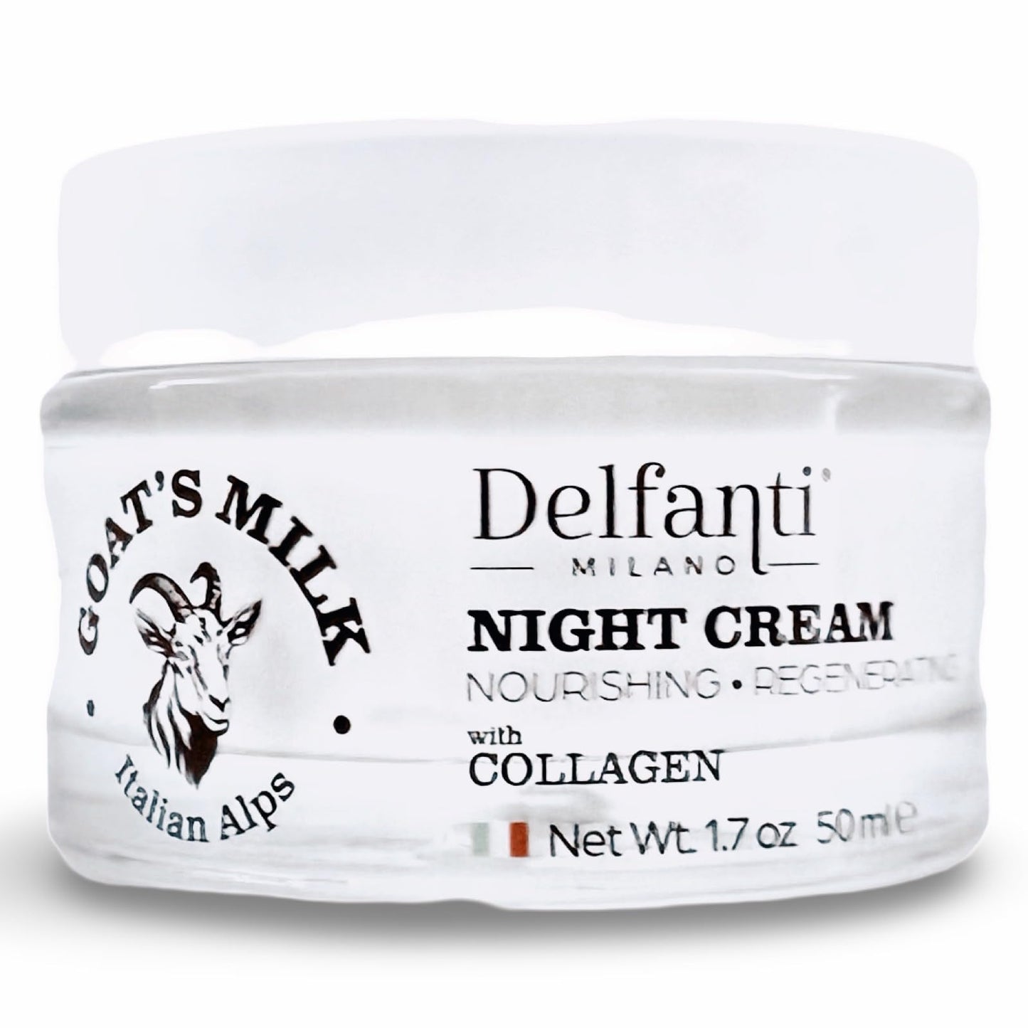 Delfanti-Milano • GOAT'S MILK with COLLAGEN Nourishing and Regenerating NIGHT CREAM • Face and Neck Moisturizer • Made in Italy Beauty & Personal Care Delfanti-Milano