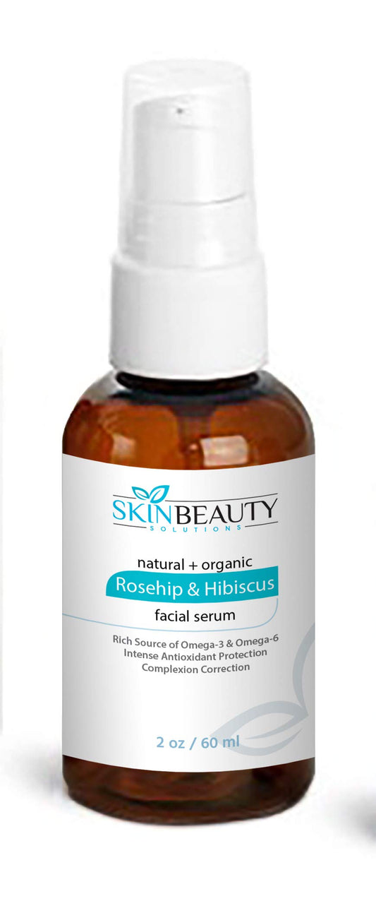 Rosehip & Hibiscus Facial Serum with Vitamins A B C E-Skin Lightening Wrinkles Acne (2 oz / 60 ml) Beauty & Personal Care Skin Beauty Solutions