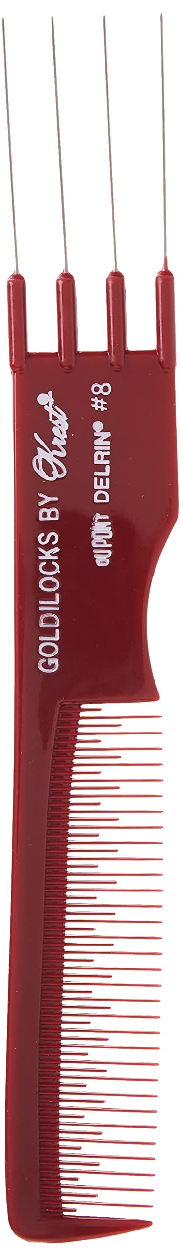 Krest Goldilocks Lift Teasing Comb with Metal Prong Heat Resistan Comb. 7.75 In.