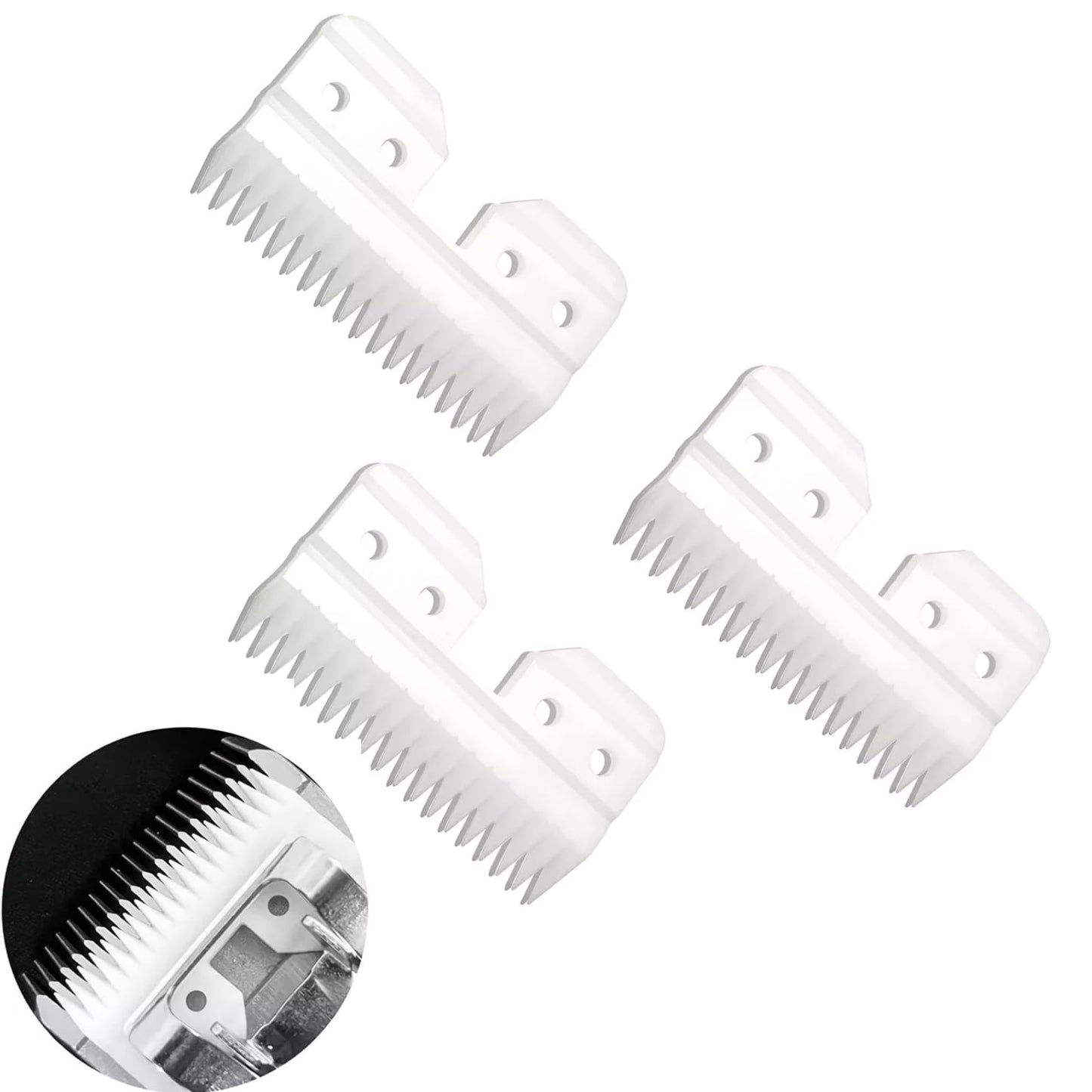 Replacement Clipper Blades, 4 Hole Clipper Blade Replacement Blades for Wahl KM2 KM5 KM10, A5 Style Clippers Parts, 3Pcs Beauty and Personal Care MLKOSS