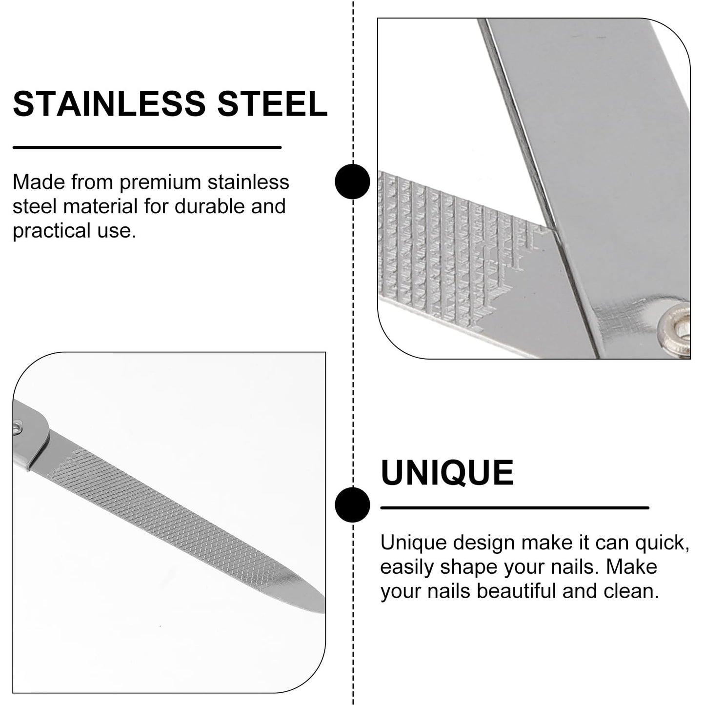 Lurrose 6pcs Foldable Nail File: Double-Sided Stainless Steel Folding Nail File - Portable Manicure Tools Beauty & Personal Care Lurrose