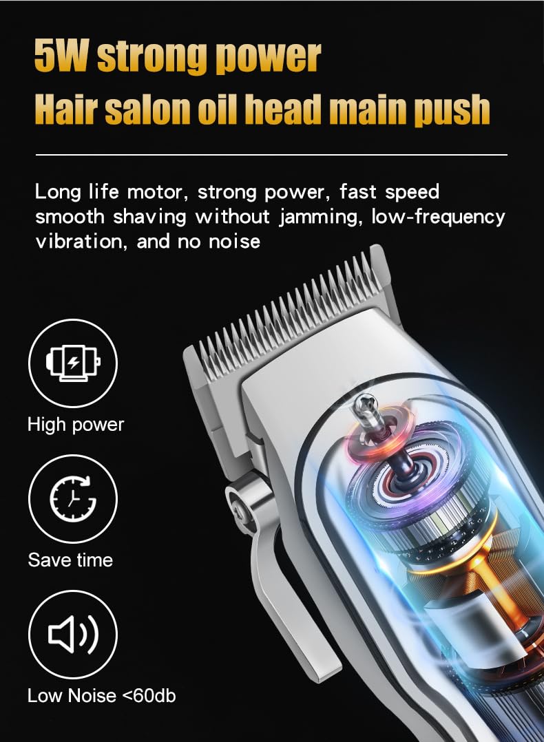 Professional Hair Clippers for Men Cordless Trimmer with LED Digital Display and 8 Limit Combs Barber for Cutting and Beard Shaping & Grooming Beauty and Personal Care GLESVOWIO