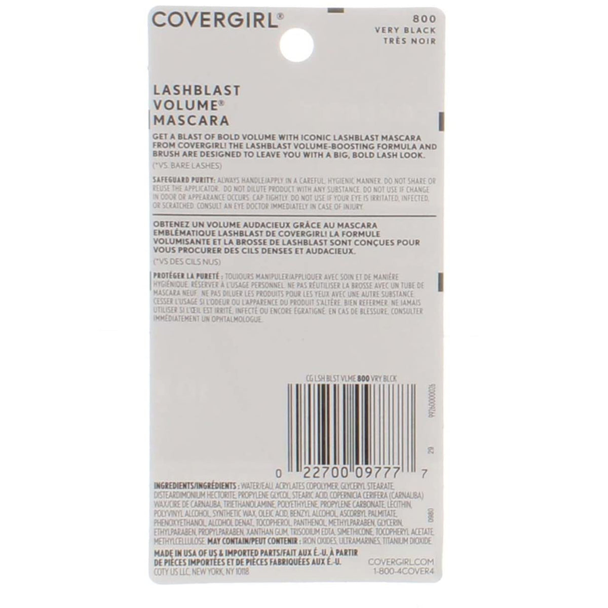 CoverGirl LashBlast Volume Mascara, Very Black [800], 0.44 oz (Pack of 5) Beauty & Personal Care COVERGIRL