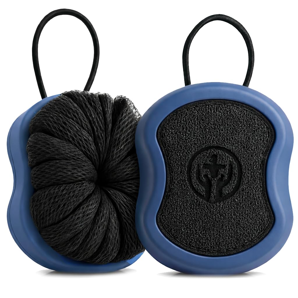 Shower Scrubber for Body 2-in-1 : 2 - Pack High Foaming Body Scrubber Exfoliator for Men, Ergonomic Shower Scrub, Deep Exfoliating Travel Bath Brush Beauty and Personal Care Tilcare