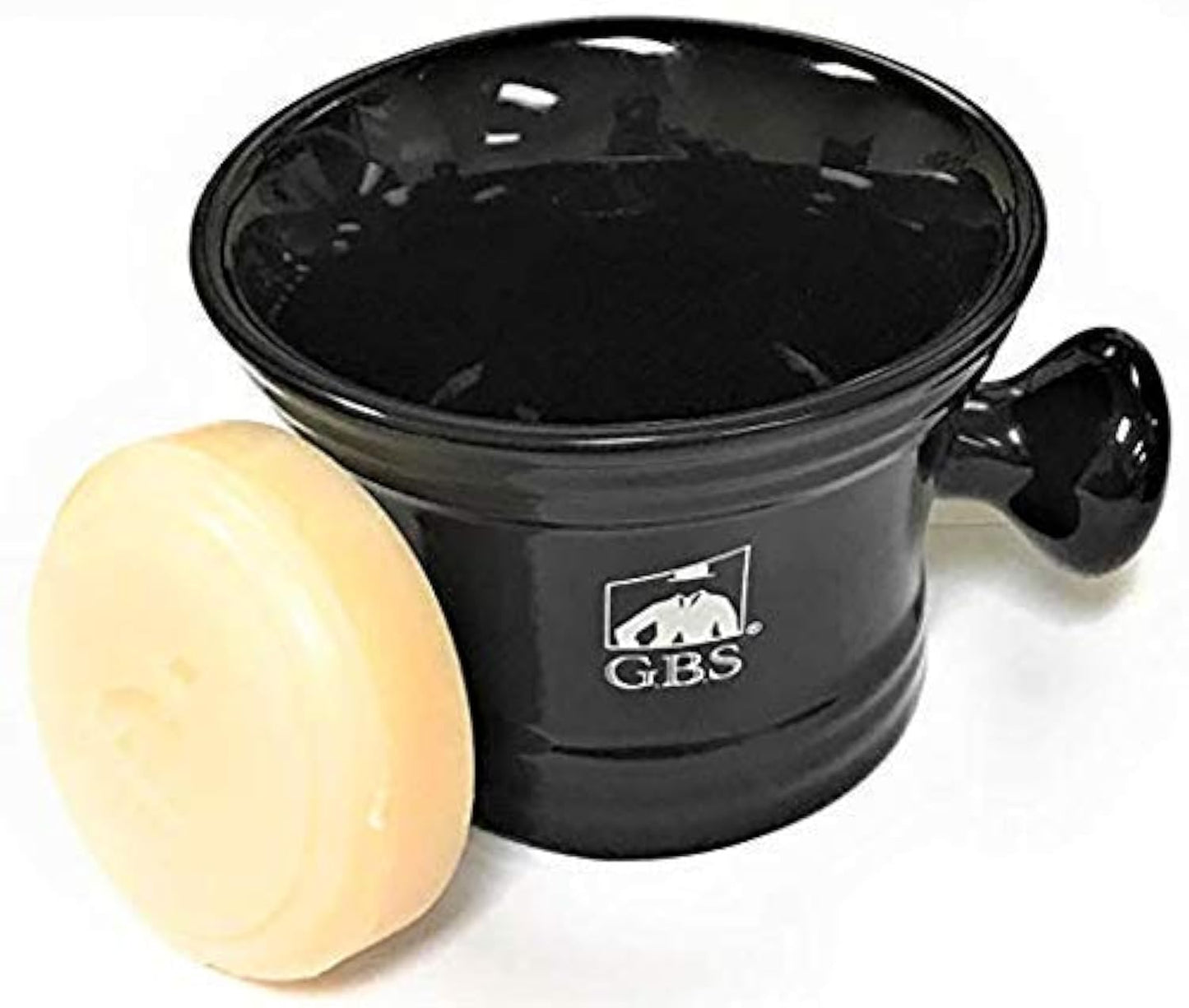 G.B.S Men's Black Ceramic Shaving Soap Bowl and Mug, Knob Handle, 3 Ounces Beauty and Personal Care G.B.S