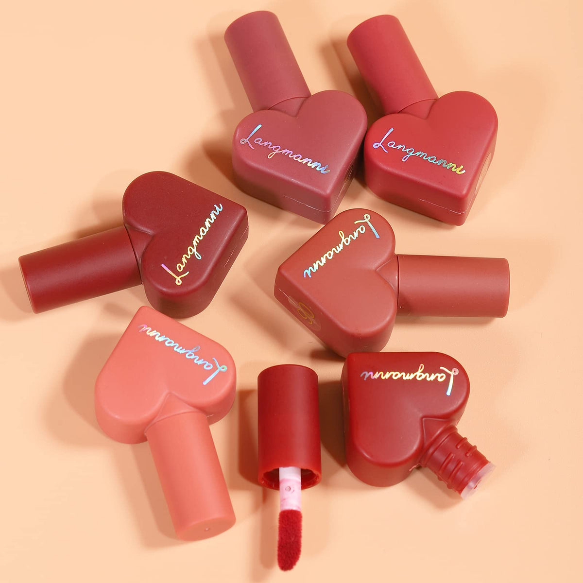 12 Colors Sweet Heart Velvet Matte Liquid Waterproof Long-Lasting Lipstick Set Beauty & Personal Care LANGMANNI