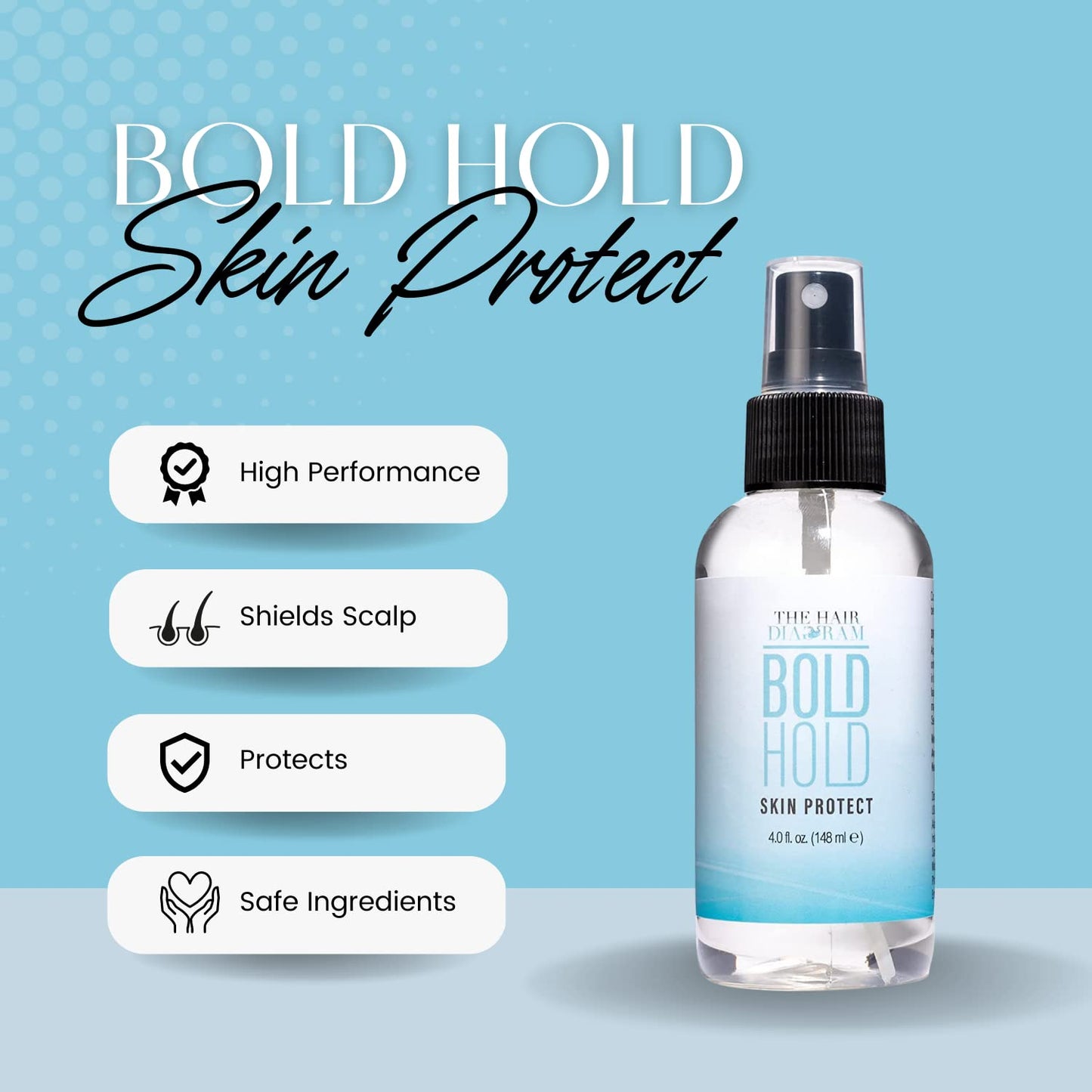 The Hair Diagram - Bold Hold Skin Protectant - Sensitive Skin Scalp Protector and Antiperspirant - Irritation Protection from Lace Wig Glues, Tapes Beauty and Personal Care The Hair Diagram