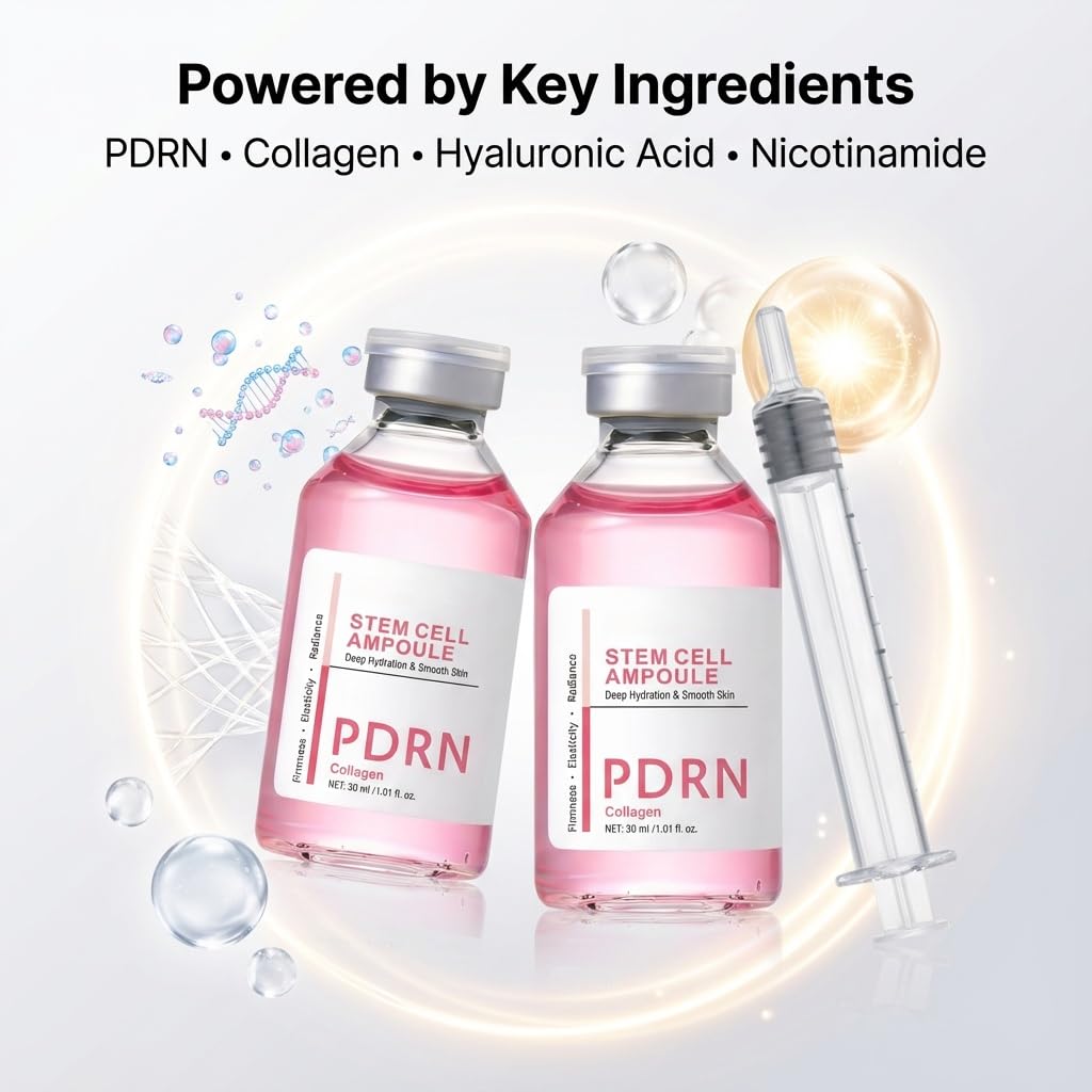 2PCS 30ml Salmon-DNA PDRN Collagen Stem Cell Microneedling Serum Ampoule Mask Face Beauty & Personal Care Luvee
