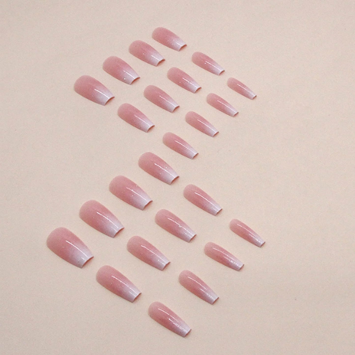 Hkanlre Bling Coffin Press on Nails Fake Nails Tips Full Cover Medium False Gradient Nails for Women and Girls 24PCS (Coffin pink) Beauty and Personal Care Hkanlre