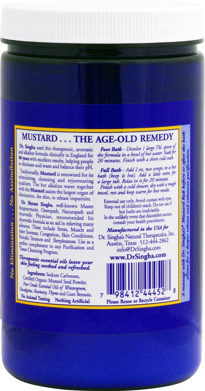 Dr. Singha’s Mustard Bath - Therapeutic Bath Salts for Relaxation, Soothing Comfort & Refreshing Aroma - 28 oz Aromatherapy Soak with Mustard Seed Beauty & Personal Care Dr. Singha's