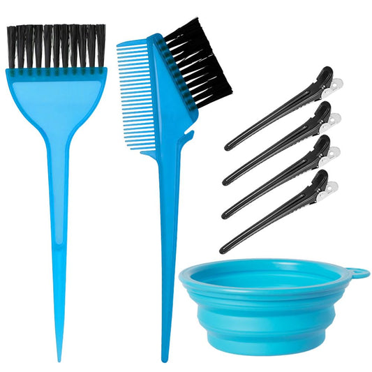 MOONMINI Hair Dye Color Brush and Bowl Set, Color Bowl Brushes Tool Mixing Bowl Kit Tint Comb for Hair Tint Dying Coloring Applicator (Blue) Beauty and Personal Care MOONMINI Default Title