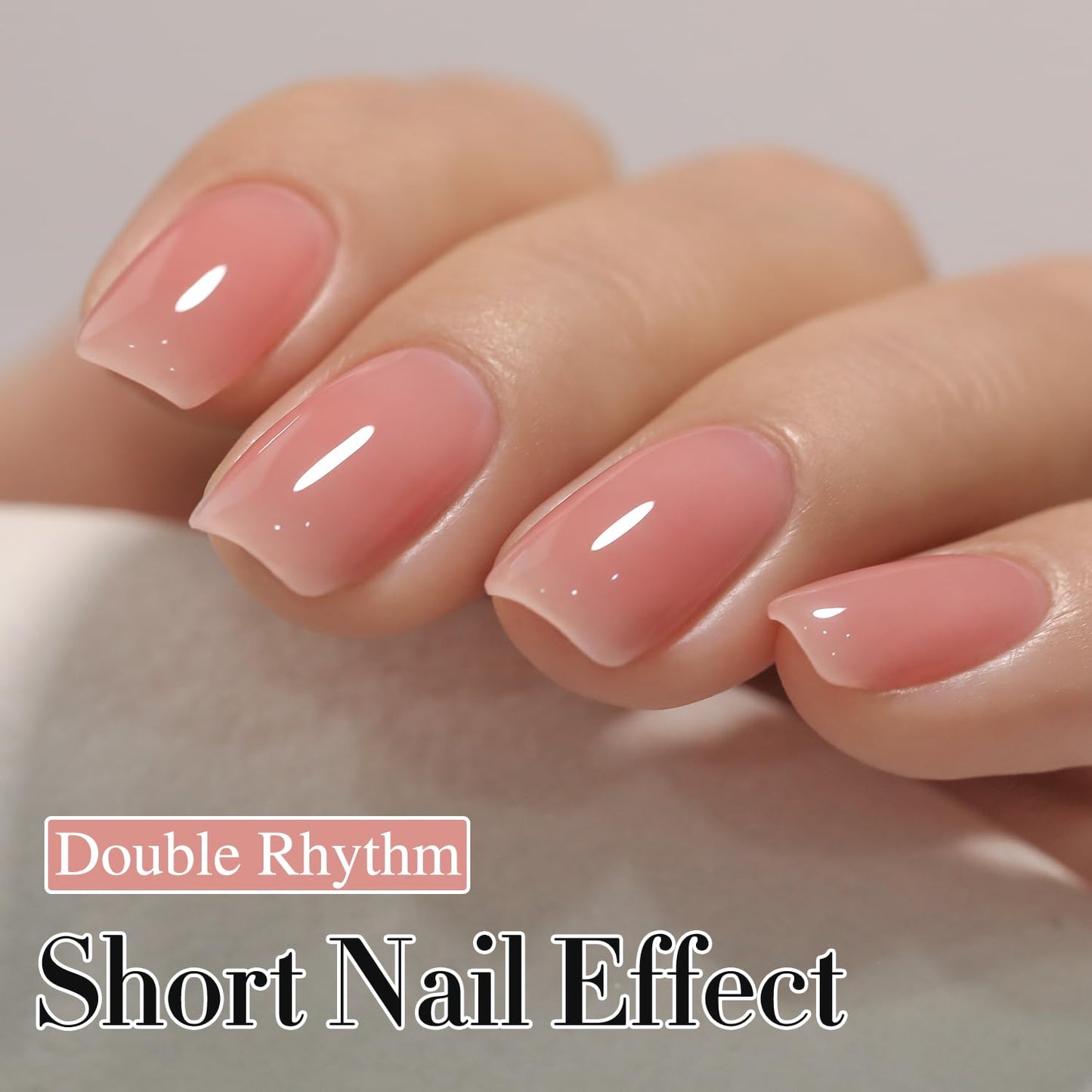 Double Rhythm Translucent Gel Polish Sheer Neutral Natural Light Milky Same Color Same Bottle 15ML Jelly Nail Polish Nail Art DIY at Home (Pink Beauty and Personal Care Double Rhythm