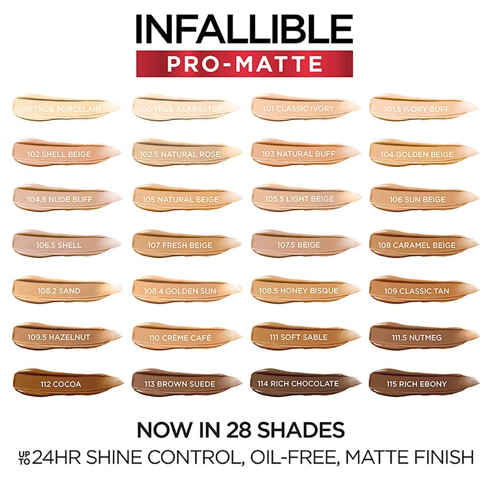 L'Oréal Paris Infallible Pro-Matte Foundation, Soft Sable, 1 fl. oz. Beauty & Personal Care L'Oreal Paris