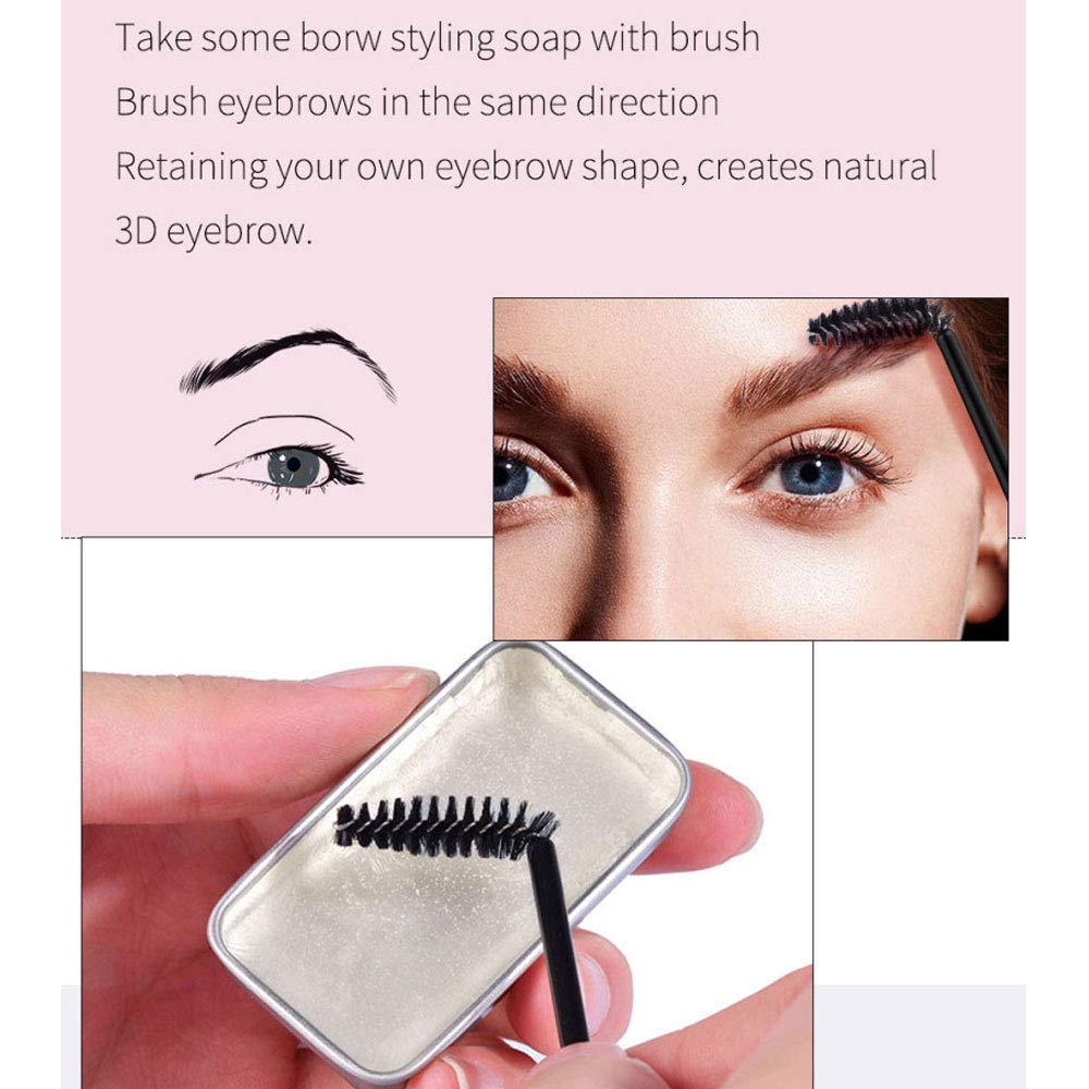 2 Pack Eyebrow Soap Kit, 4D Brows Gel Long Lasting Eyebrow Setting Gel Waterproof Eyebrow Makeup Balm Pomade Cosmetics (0.7 Ounce (Pack of 2)) Beauty & Personal Care Beauty Glazed
