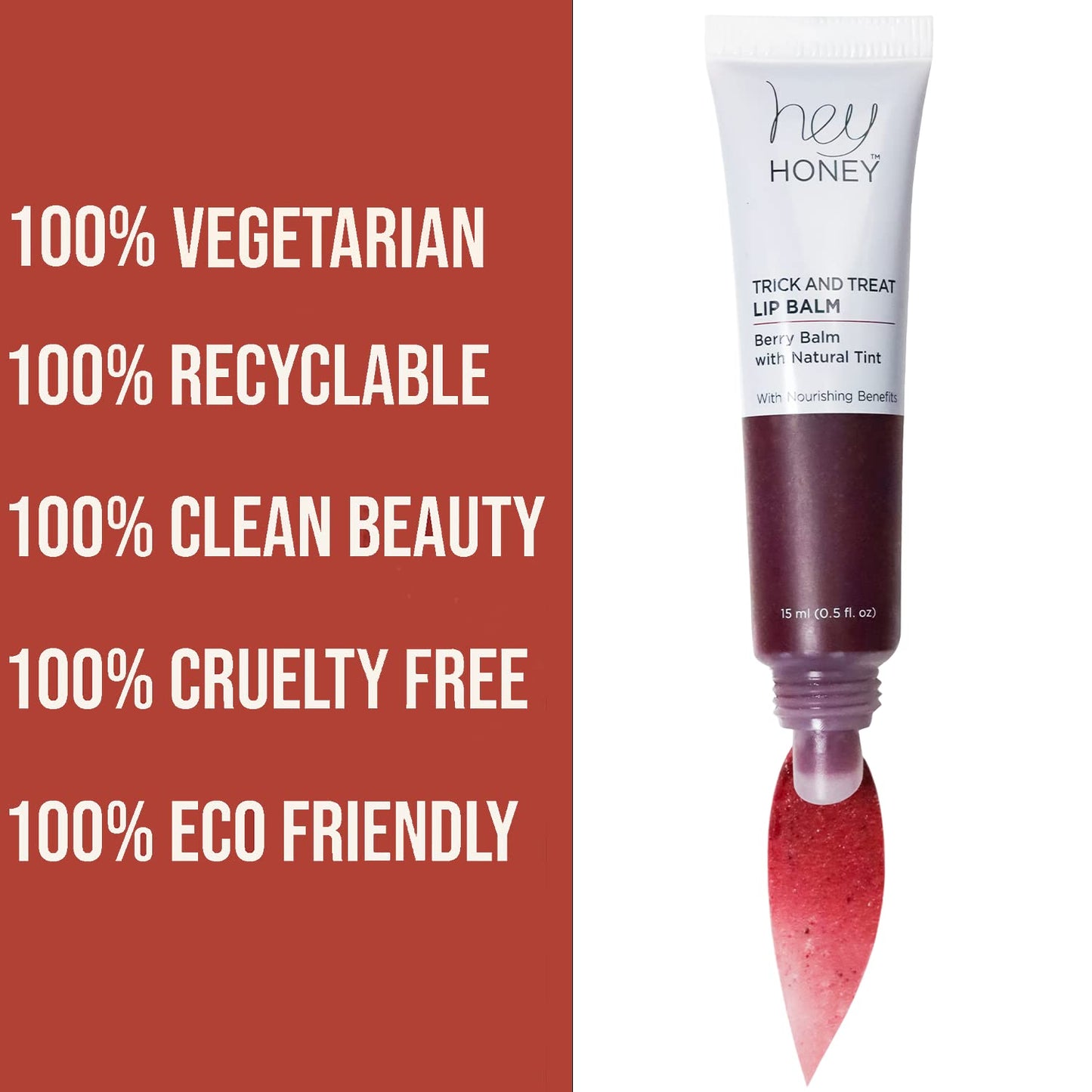 Hey Honey Skincare Trick and Treat Honey Berry Plumping Lip Balm | 2 In 1 Natural Tint with Hydrating & Moisturizing Properties | Targeting Your Lips Beauty & Personal Care Hey Honey