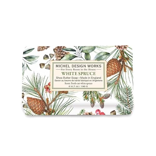 Michel Design Works Soap Bar, White Spruce Medium, Beautiful Design, Triple-milled Beauty & Personal Care Michel Design Works