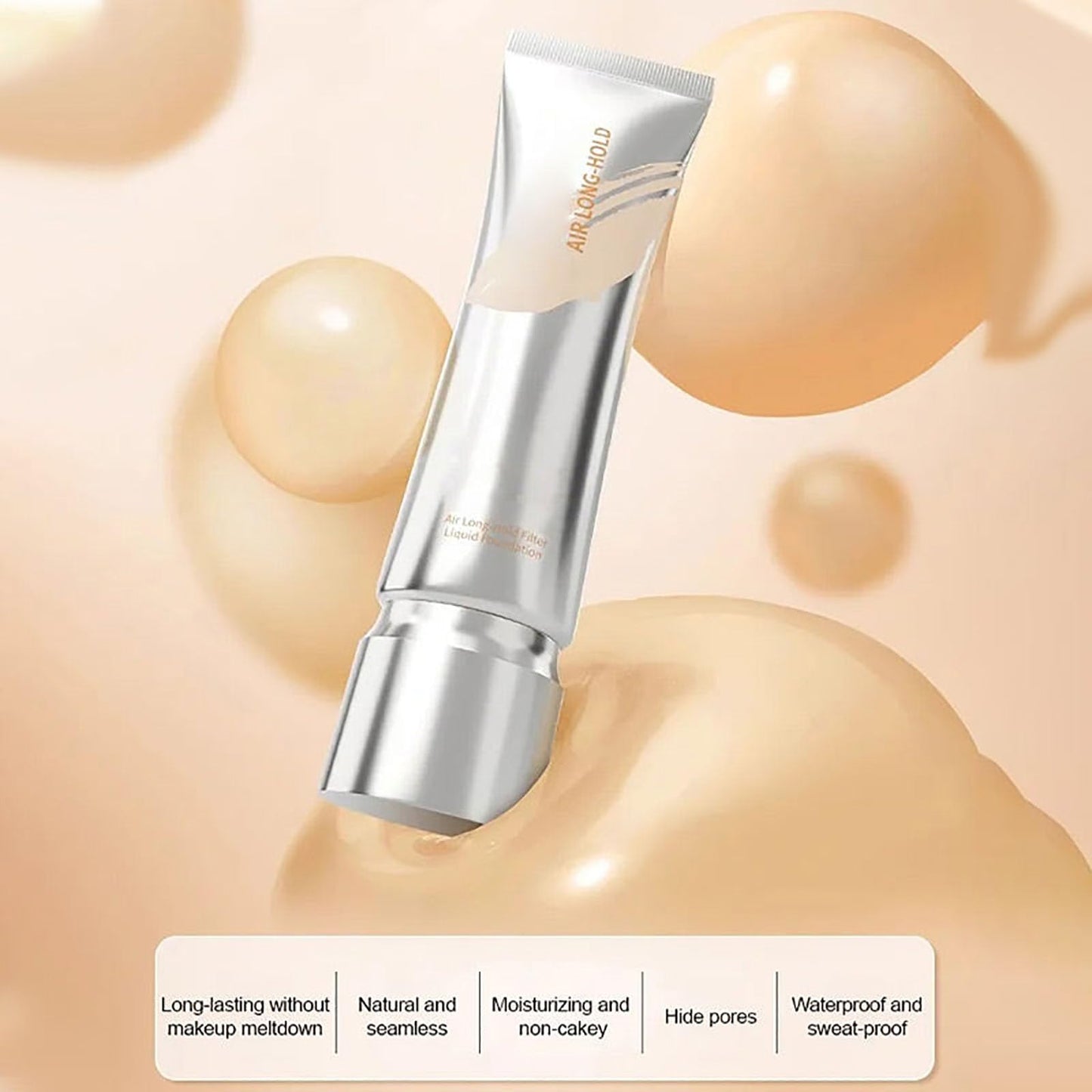 Long Lasting Full Coverage Liquid Foundation, Air Holding Makeup Filter Liquid Foundation, Instant Face Tightener No-Filter Primer, Sweatproof Beauty & Personal Care Lunkun