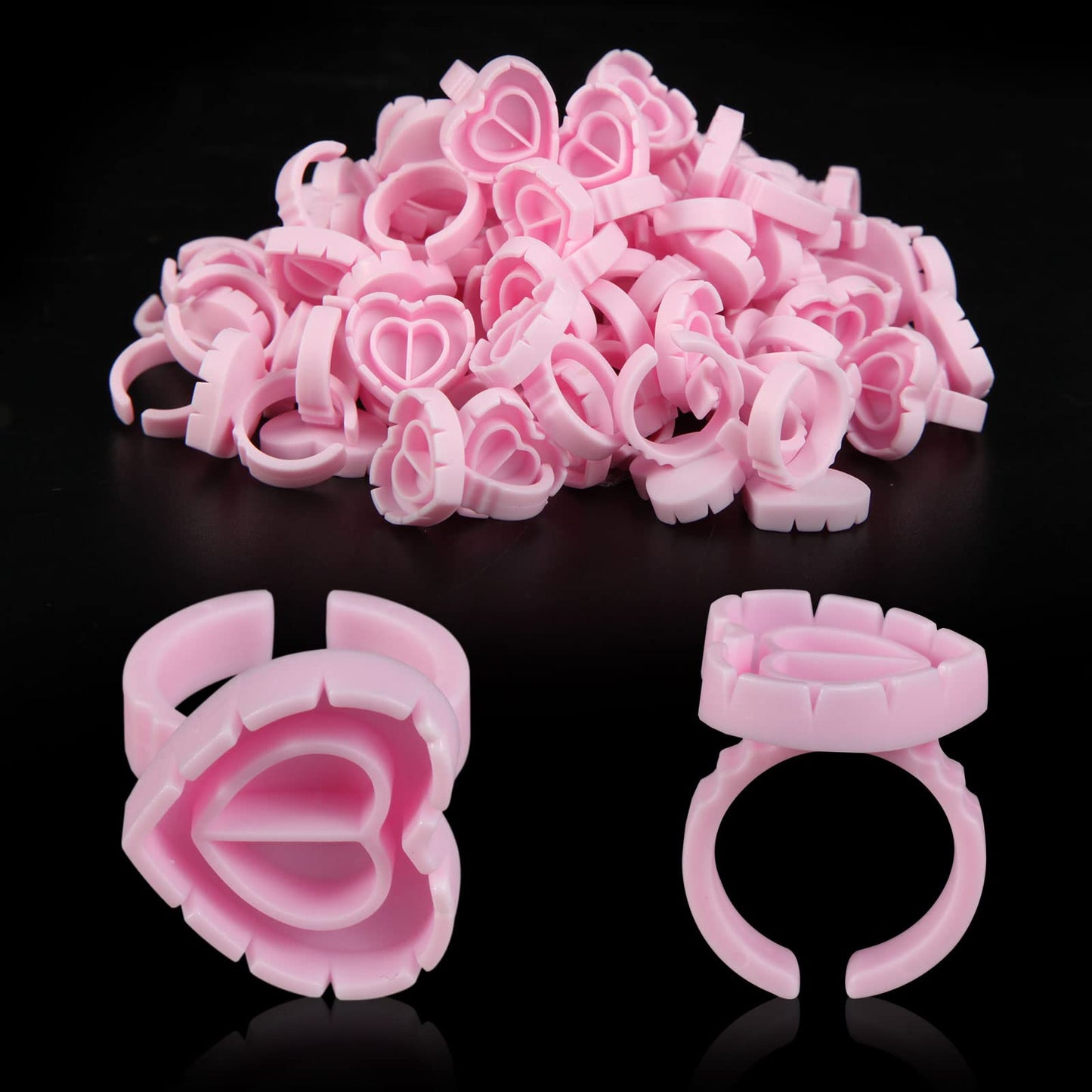 ZXMFDZ 100PCS Glue Rings Lash Rings for Glue, Pigment Rings for Eyelash Extensions Eyelash Glue Holder Lash Glue Ring Smart Disposable Cups Pink Beauty & Personal Care ZXMFDZ