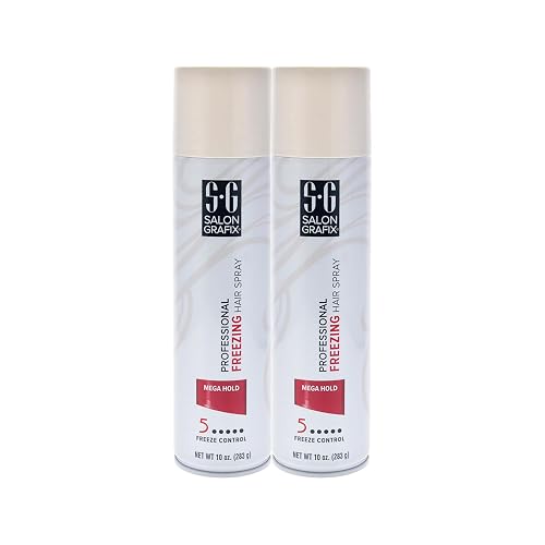 Salon Grafix Freezing Hair Spray Mega Hold - Quick-Drying Hairspray for Women and Men - Volumizing Formula - Professional Quality Results - 2 pc Beauty & Personal Care Salon Grafix
