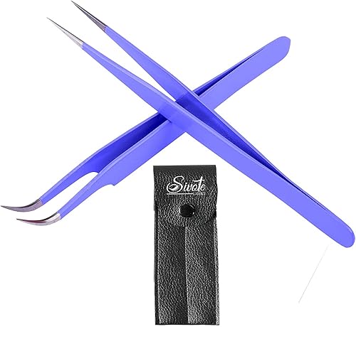 SIVOTE Eyelash Extension Tweezers for Classic & Volume Lashes, 2-Pack, Purple Beauty & Personal Care SIVOTE