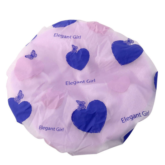 Ruilogod Microfiber Heart Pattern Lady Hair Protector Water Resistant Elastic Spa Shower Cap (id: a23 56b ee5 596 4ac Beauty and Personal Care Ruilogod