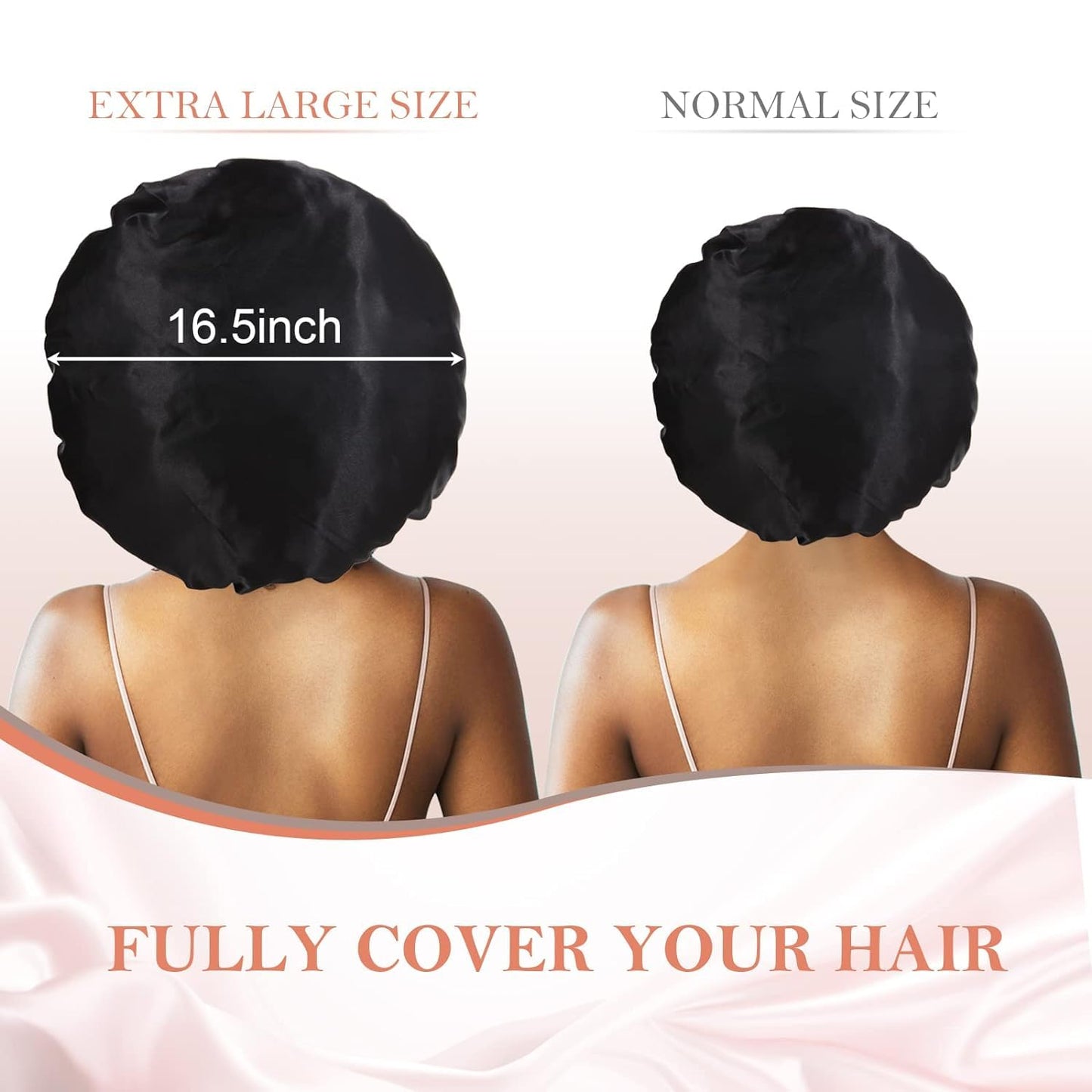 3Pcs Jumbo Bonnet for Sleeping, Silk Satin Hair Bonnets with Tie Band for Curly Hair Braids Beauty and Personal Care Kafteri