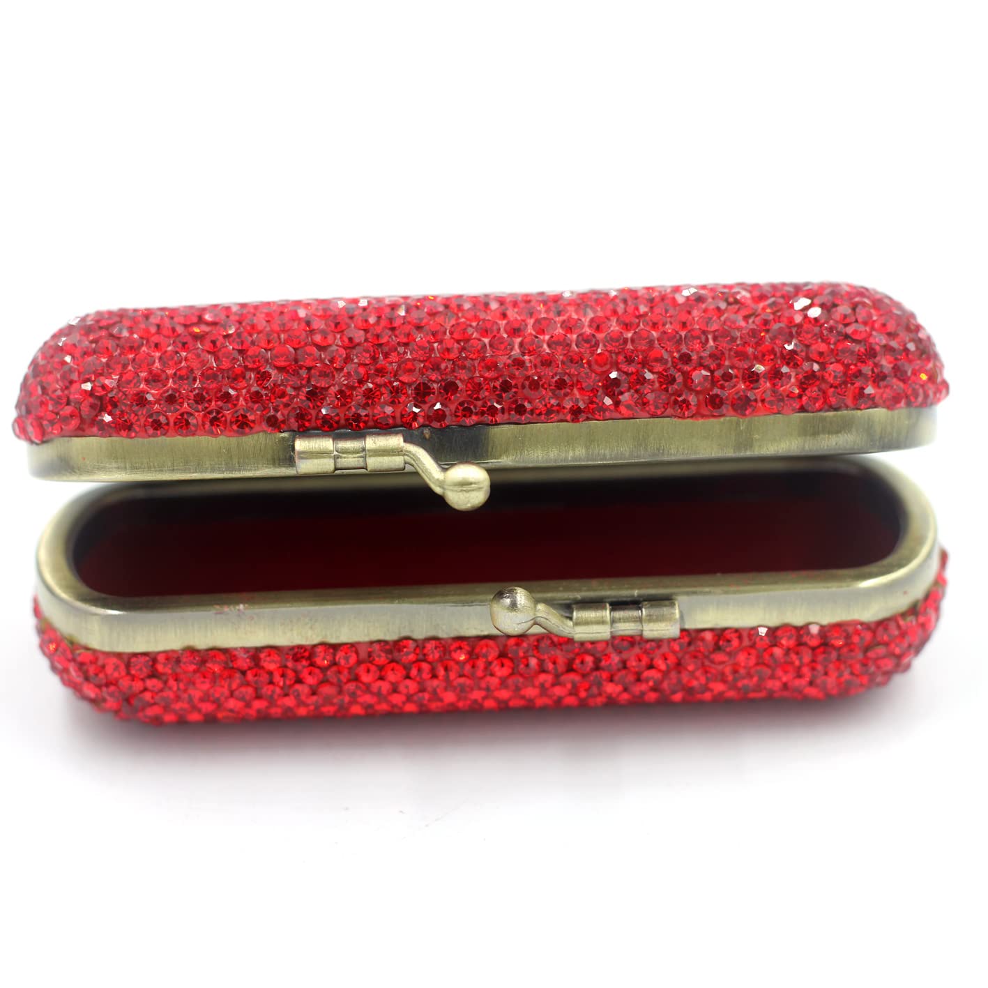 Bestbling Bling Rhinestone Crystal Lipstick Case Holder Organizer bag Cosmetic Storage for Women's Lipstick Jewelry Kit (Red) Beauty & Personal Care Bestbling