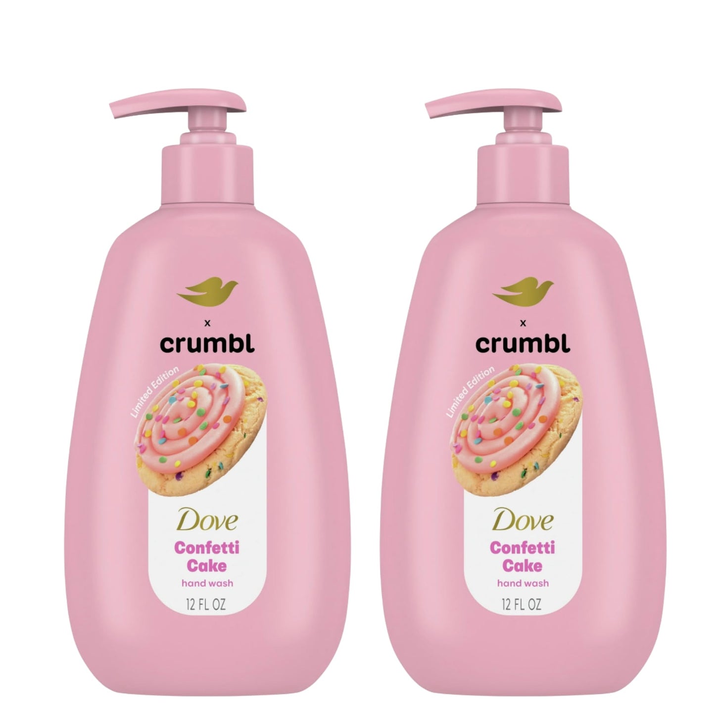 Dove X Crumbl Moisturizing Liquid Hand Wash Confetti Cake | 2-pack, of 12 oz Hand Wash with Pump | Limited Edition (Confetti Cake) Beauty & Personal Care Dove