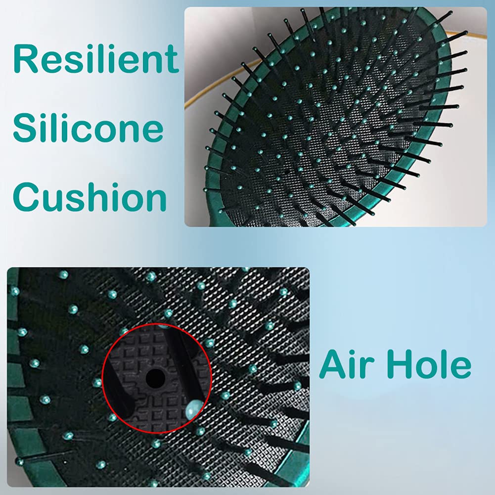 Reazana Detangling Brush Anti-Static Detangler Hair Brushes with Silicone Cushion Base Blow Drying Comb Nylon Bristle Pins Fashion Massage Brush Wet Beauty & Personal Care RN BEAUTY