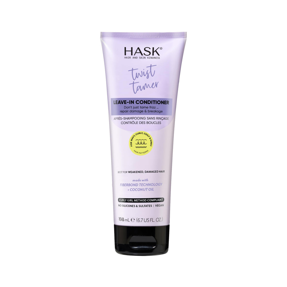 HASK Twist Tamer Coconut Leave-In Conditioner, 6.7 fl oz