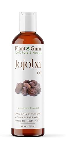 Plant Guru Jojoba Oil 4 fl. oz. Cold Pressed Unrefined - 100% Pure Natural Moisturizer For Skin, Body, Face And Hair Growth. Deeply Hydrating Carrier Beauty & Personal Care Plant Guru
