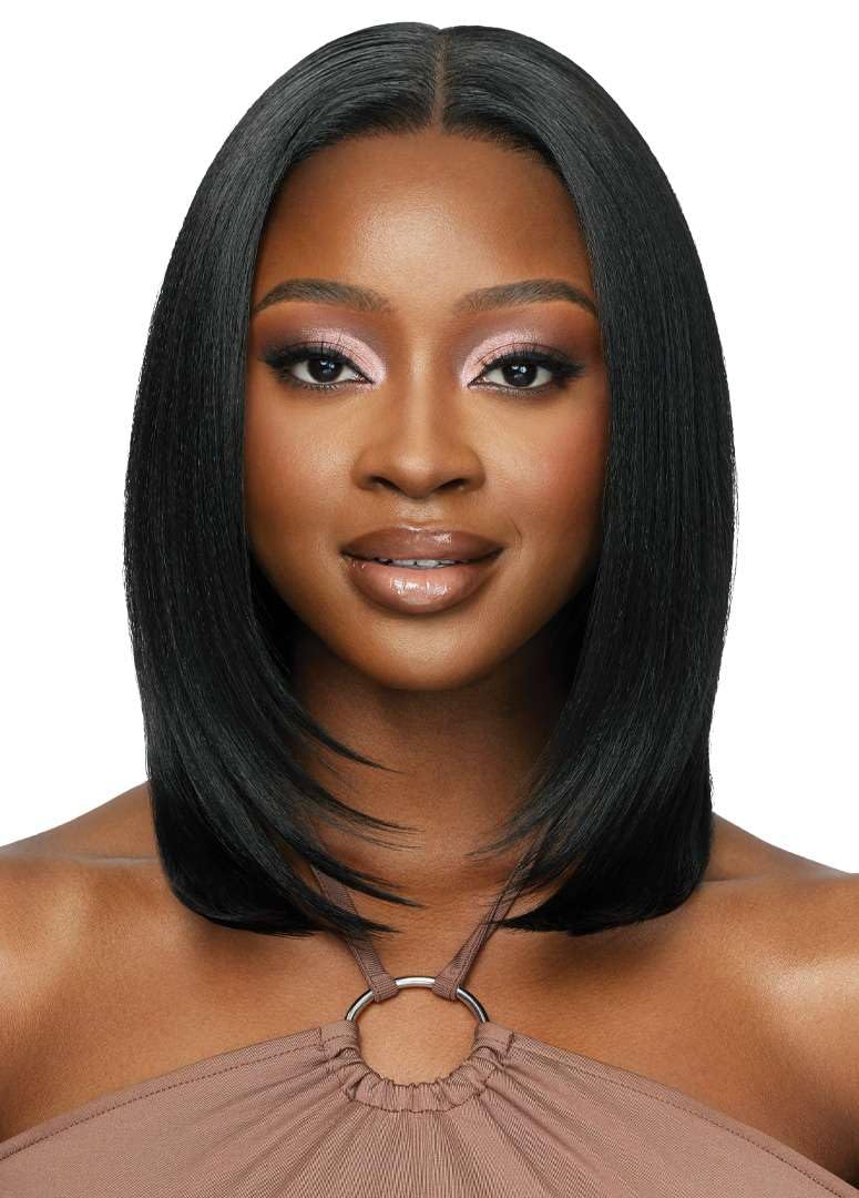 Outre - 5X5 Lace Closure Wig - Human Hair Blend - Natural Yaki 14" (DRFF2/RUBY ROSE)