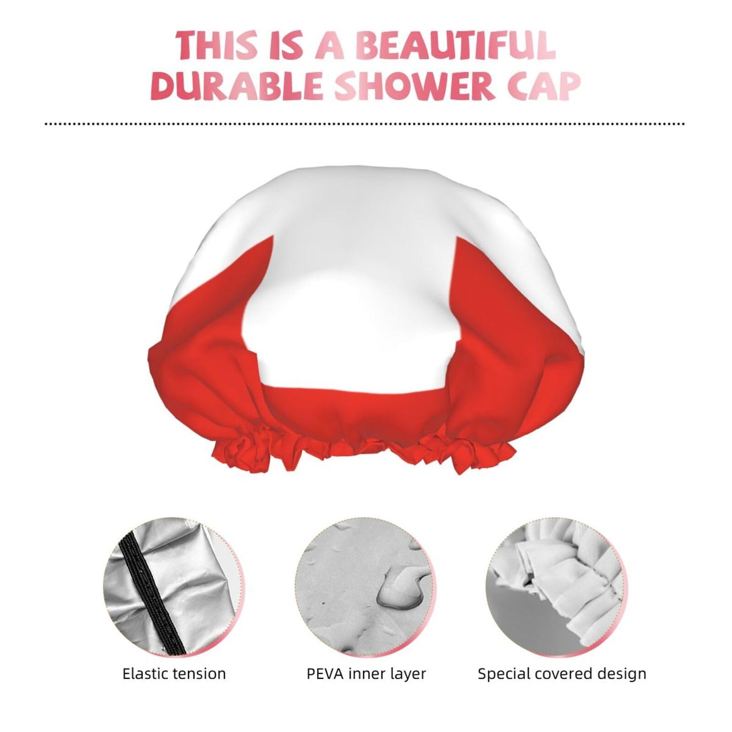 Switzerland Flag Prints Shower Cap Double Layer Lined Waterproof Bathing Shower Hat Beauty and Personal Care Hayyett