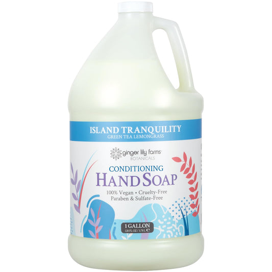 Ginger Lily Farms Botanicals All-Purpose Liquid Hand Soap Refill, Island Tranquility, 100% Vegan & Cruelty-Free, Green Tea Lemongrass Scent, 1 Gallon Beauty & Personal Care Ginger Lily Farms