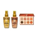 Secret of Pharaoh Egyptian Diamond Glitter Mist Gold 70ml and Rose Gold 70ml Bundle with Coral Oasis Eyeshadow Palette by EBIN NEW YORK - Shimmer Body Beauty & Personal Care EBIN NEW YORK