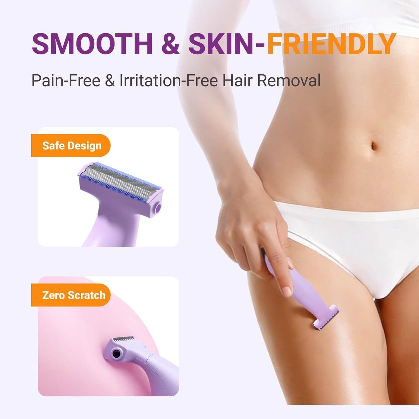 Electric Razors for Women, 3-in-1 Painless Electric Shaver for Women for Legs, Underarm face & Bikini, Pubic Hair Trimmer, Waterproof Bikini Trimmer Beauty and Personal Care unimiko