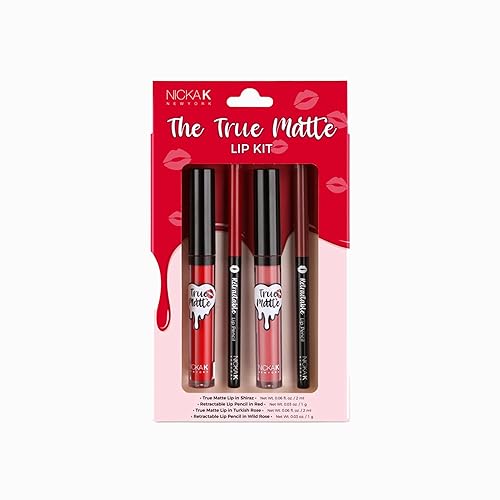 Nicka K The True Matte Lip Kit (Shiraz/Red/Turkish Rose/Wild Rose) Beauty & Personal Care NICKA K NEW YORK