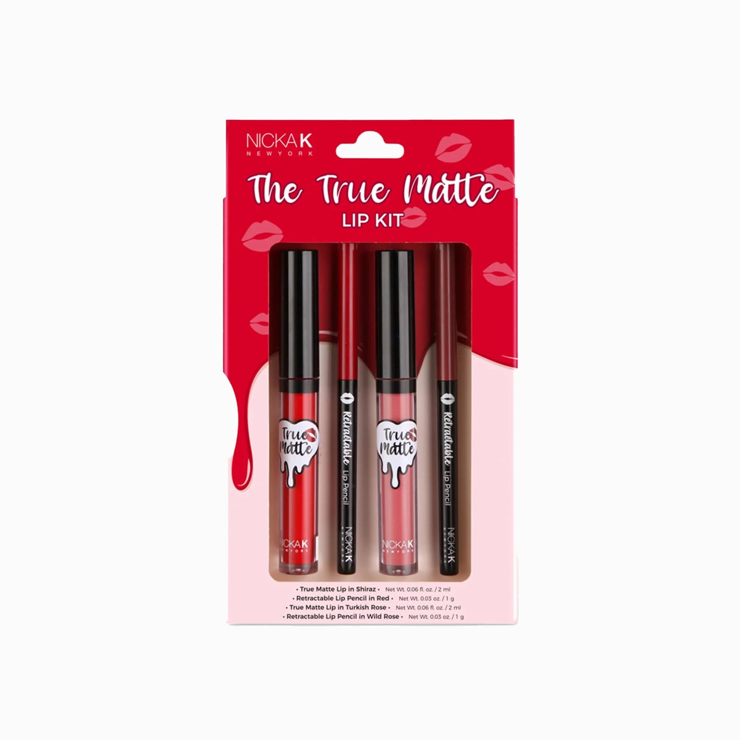 Nicka K The True Matte Lip Kit (Shiraz/Red/Turkish Rose/Wild Rose) Beauty & Personal Care NICKA K NEW YORK