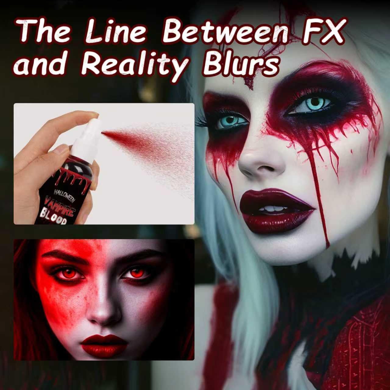 Halloween Fake Blood Spray, Blood Splatter Fake Blood Washable, Fake Blood for Clothes and Zombie Monster Vampire Clown, Cosplay Party Makeup, 2PCS Beauty & Personal Care Js2U ZW