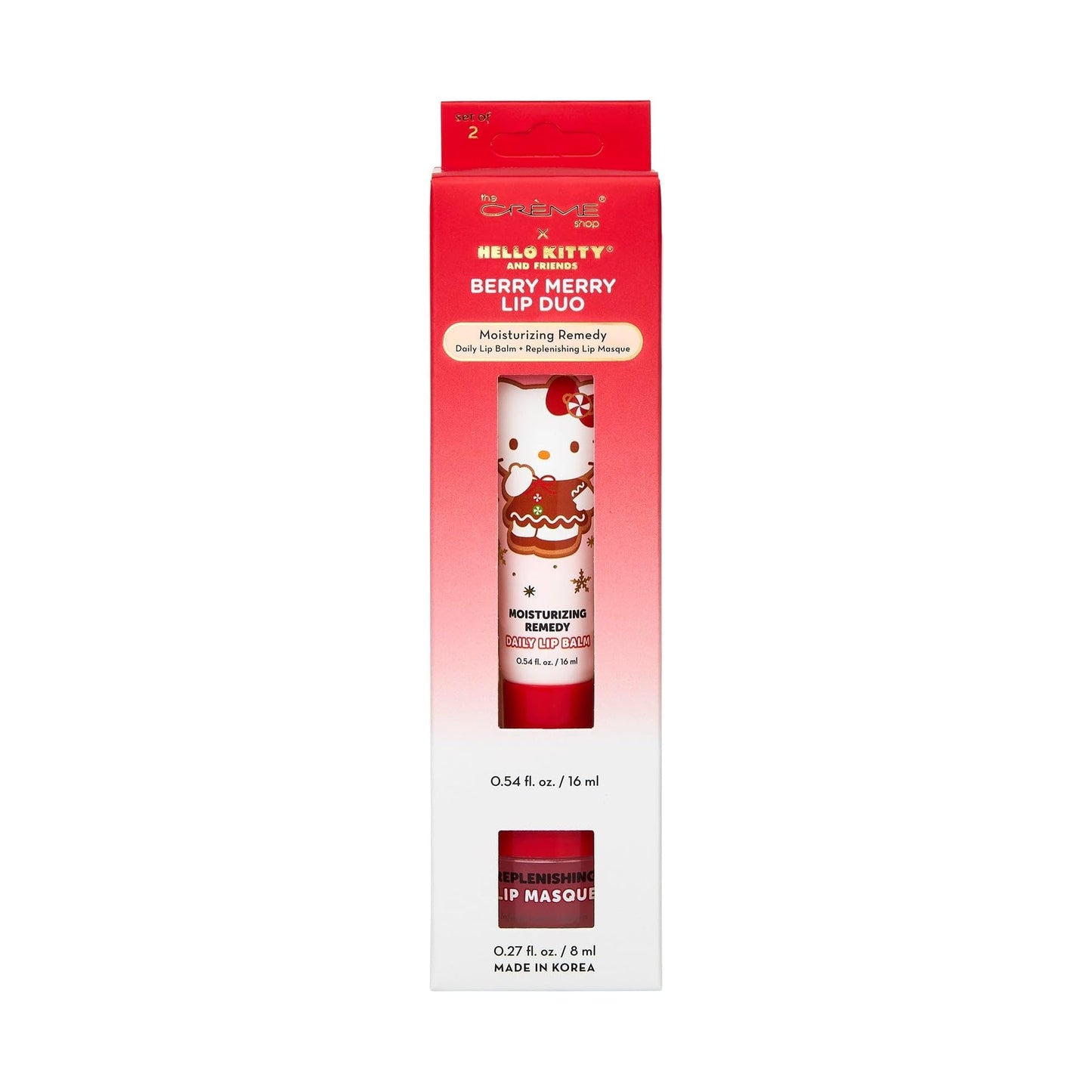 The Créme Shop x Hello Kitty and Friends Berry Merry Lip Duo - Lip Balm & Masque, Hydrating Lip Care Duo, Cruelty-Free, Paraben-Free, Sulfate-Free Beauty and Personal Care The Crème Shop