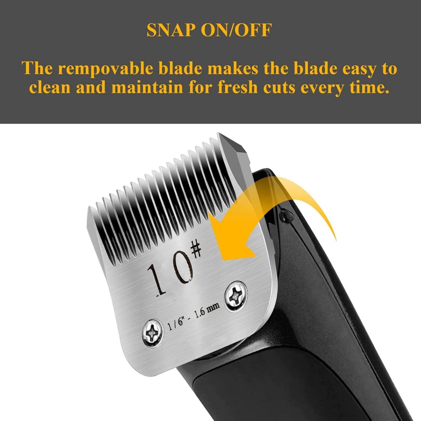 DBEIXIWEI Stainless Steel Pet Grooming Clipper Blade 10F# 1/6" Detachable Electric Trimmer Blade Suitable for Andis AG, AGC, BDC Beauty and Personal Care DBEIXIWEI