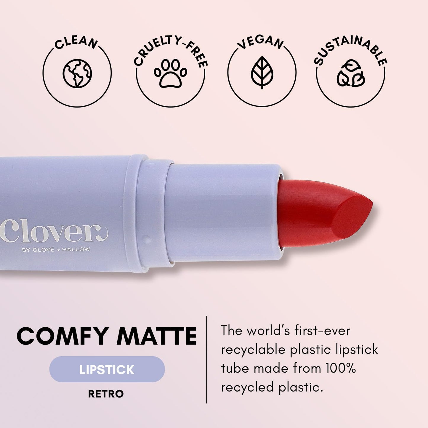Clover Comfy Matte Lipstick | Non Drying Lipstick, Moisturizing And Lightweight, High Pigmented stick | Cruelty-Free & Vegan Lip Makeup | Shade - Beauty & Personal Care Clover