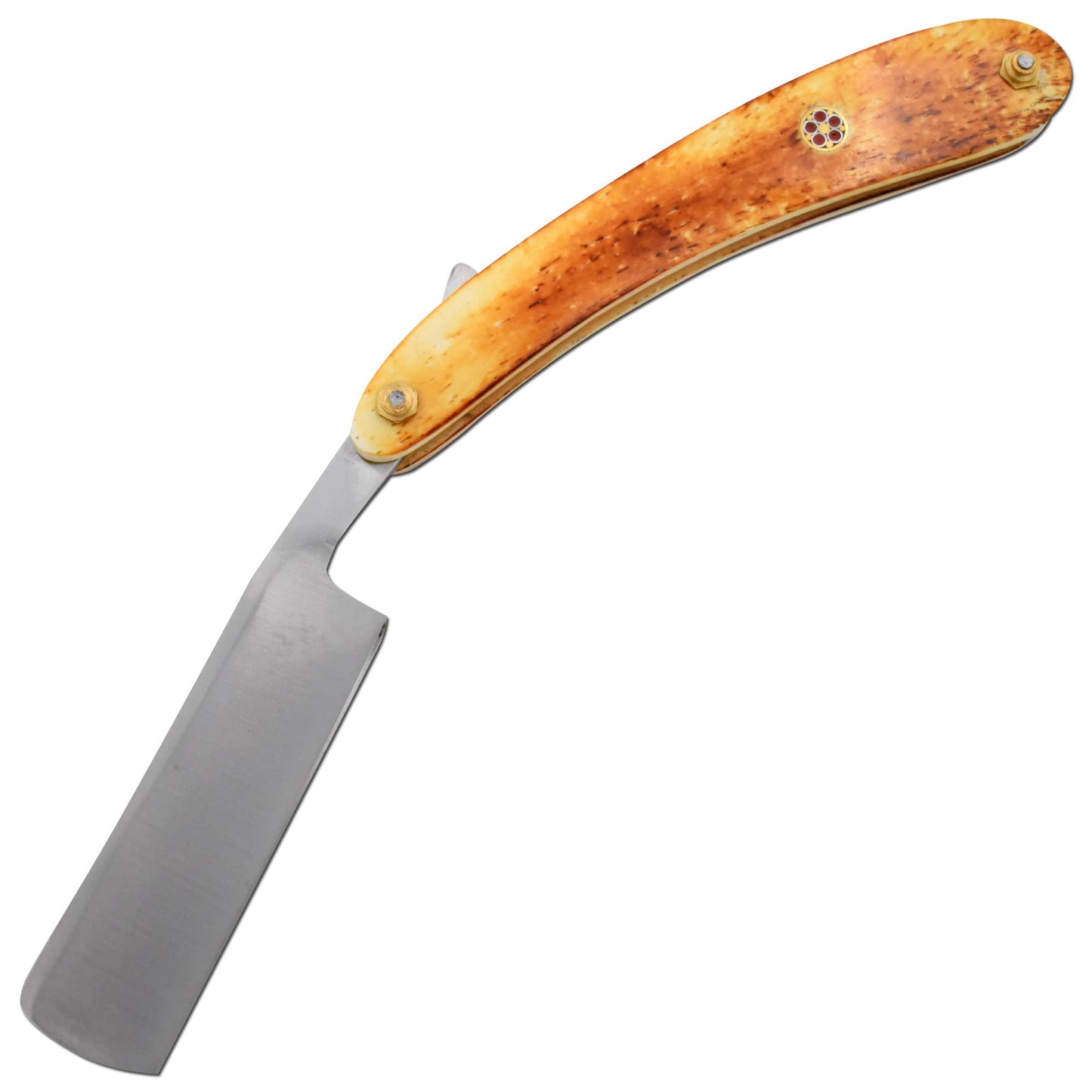 Old Ram Straight Razor - Straight Edge-Razor Red Wood & Bone Handle- Sharp - High Hardness Stainless Steel Cutthroat Straight Edge Blade - Barber Beauty and Personal Care Old Ram