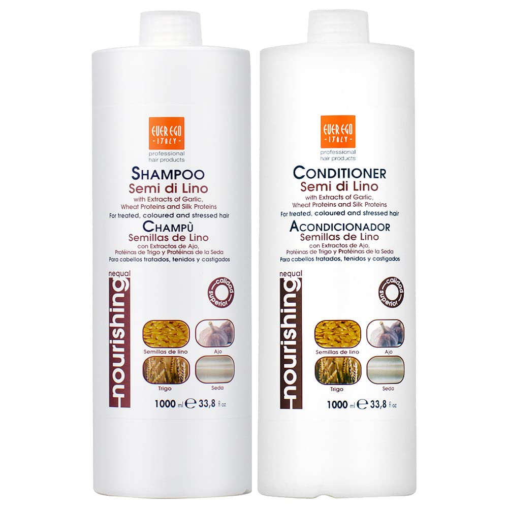 Ever Ego Semi De Lino Shampoo 33.8oz + Conditioner 33.8oz Beauty & Personal Care Ever Ego Italy