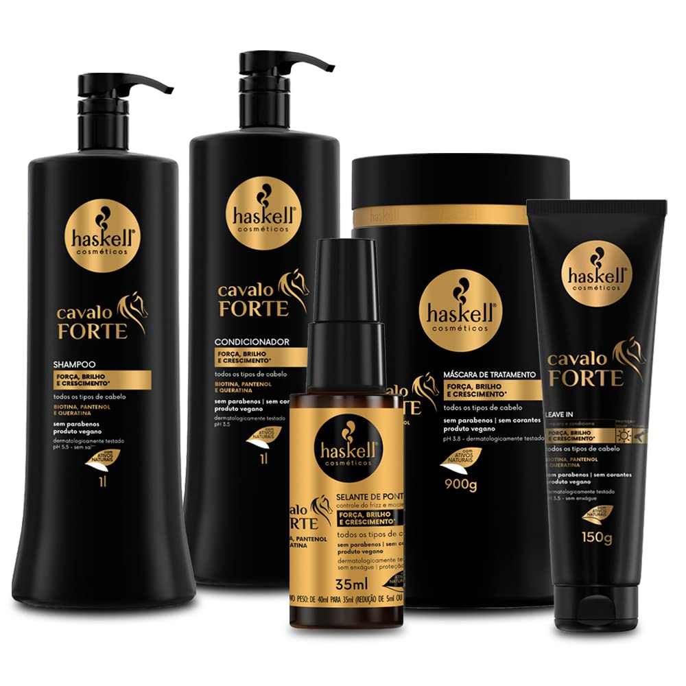 Haskell Kit Cavalo Forte Shampoo + Conditioner + Mask + Leave-in + Serum Beauty & Personal Care Haskell