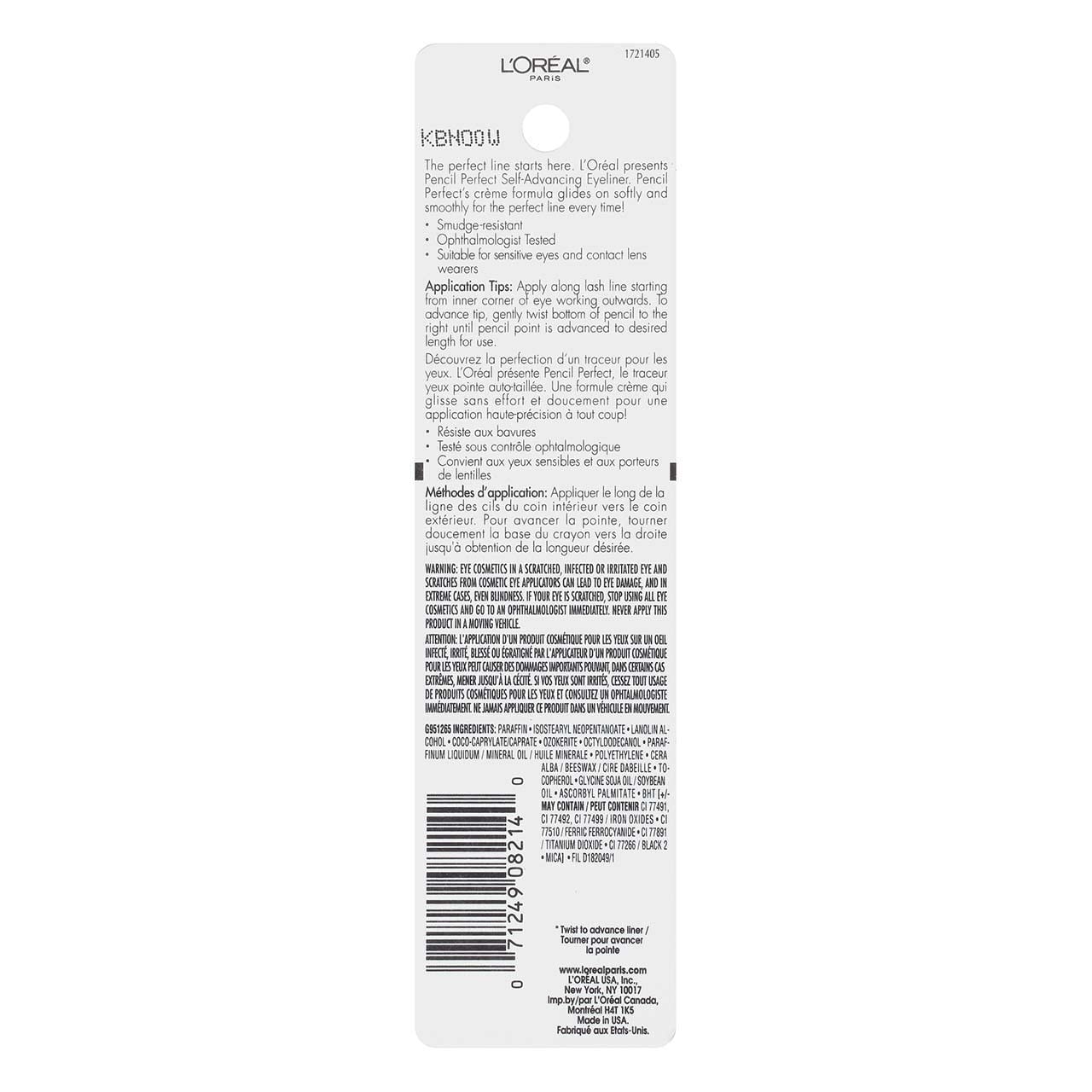 L'Oréal Paris Pencil Perfect Self-Advancing Eyeliner, 130 Espresso (Pack of 2) Beauty & Personal Care L'Oreal Paris